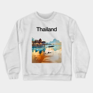 Thailand: Postcard from Thailand a Vision of Paradise on a light (Knocked Out) background Crewneck Sweatshirt